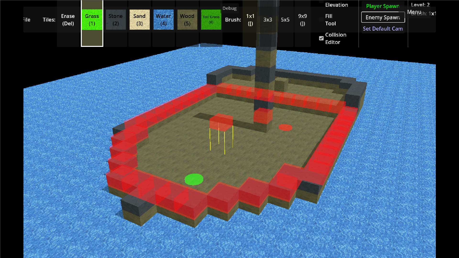 Tile Map Editor with Collision Overlay